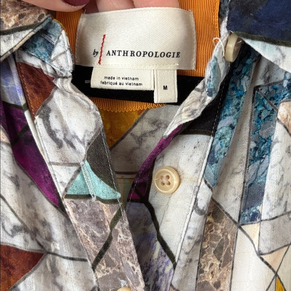 Anthropologie Flounced Abstract Multicolor Maxi Dress Medium - Picture 6 of 8